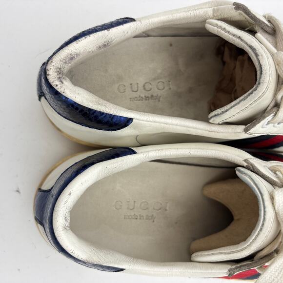 Gucci White Ace Low Sneakers Men's 9 Luxury Streetwear - Picture 7 of 15